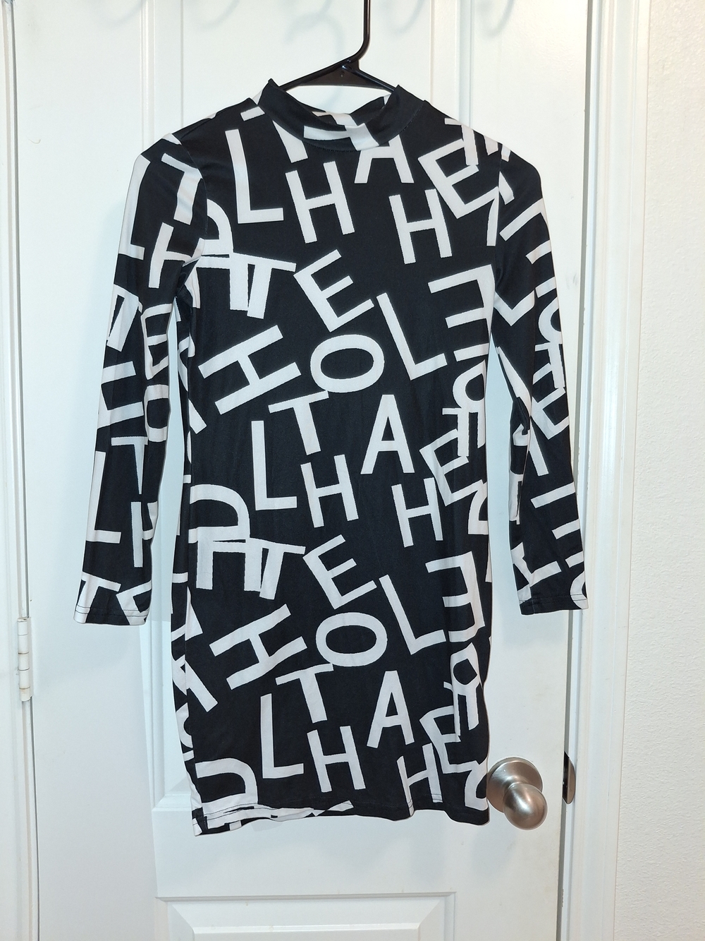 SHEIN Black and White Graphic Girls Dress